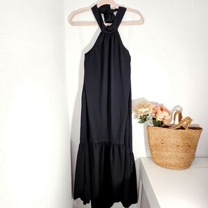 Beautiful A New Day XS Black Halter Top Hi Lo Dress New Never Worn Bow On Neck